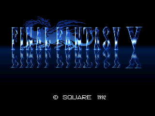 Final Fantasy V title screen for Super Famicom